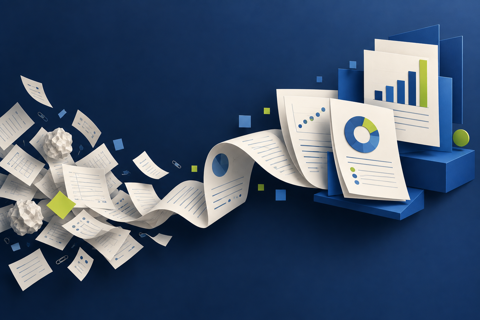 Loose records becoming orderly charts and reports